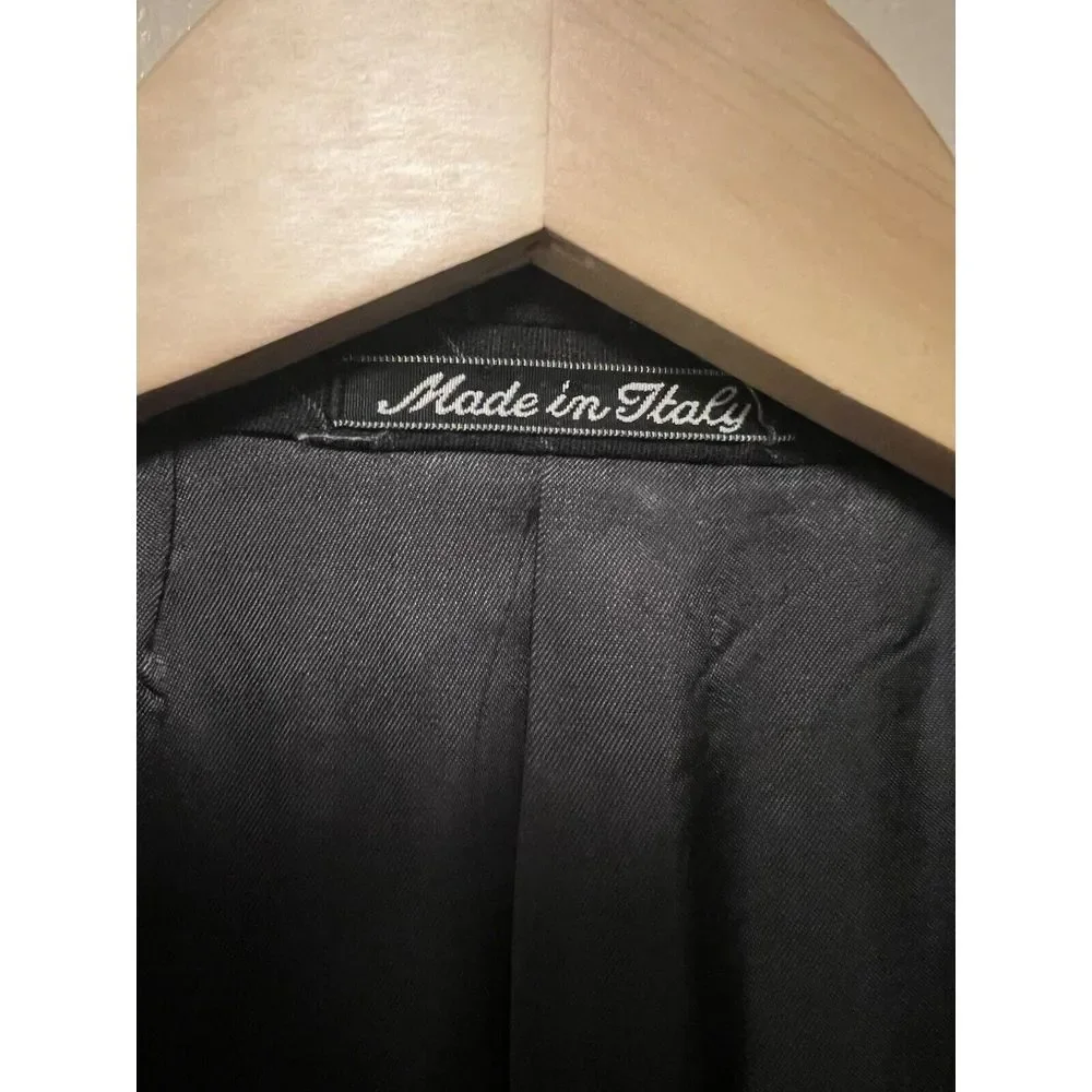 Vito Rufolo Italy Pinstripe Double Breasted Wool Blazer Dark Gray Men's Size 43